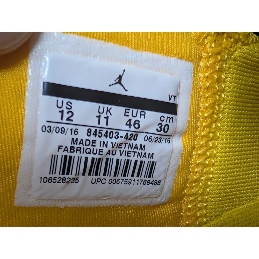 Nike Air Jordan Trainer 1 Low Michigan Wolverines Navy Maize Men's Shoes Size 12